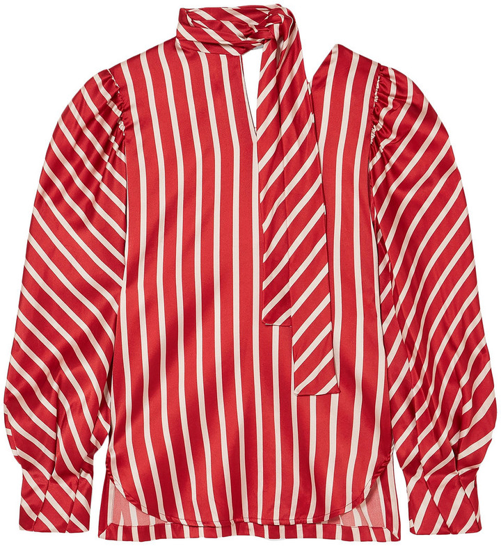striped satin blouse