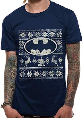 Batman Men's Fair Isle Logo Short Sleeve T-Shirt