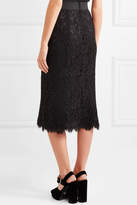 Thumbnail for your product : Dolce & Gabbana Cotton-blend Corded Lace Midi Skirt - Black