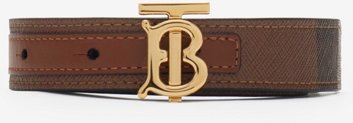 Burberry Check and Leather Reversible TB Belt