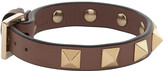 Thumbnail for your product : Valentino Garavani Beige Leather Rockstud Bracelet