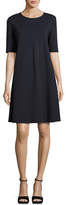 Thumbnail for your product : Lafayette 148 New York Charmeuse-Trimmed Half-Sleeve Shift Dress