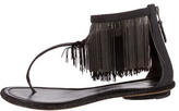 Thumbnail for your product : Brian Atwood Embossed Fringe Sandals