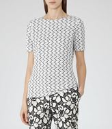 Thumbnail for your product : Reiss Miranda MONOCHROME TEXTURED TOP