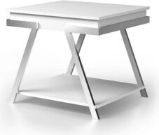 Corrigan Studio Contemporary Style White 1Pc End Table High Gloss Finish Frame Gorgeous Living Room Furniture