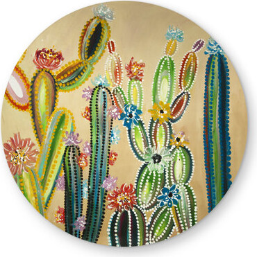 Begin Edition International Inc. Desert gems - Floral Botanical Round Outdoor Area Rug | Home Decor