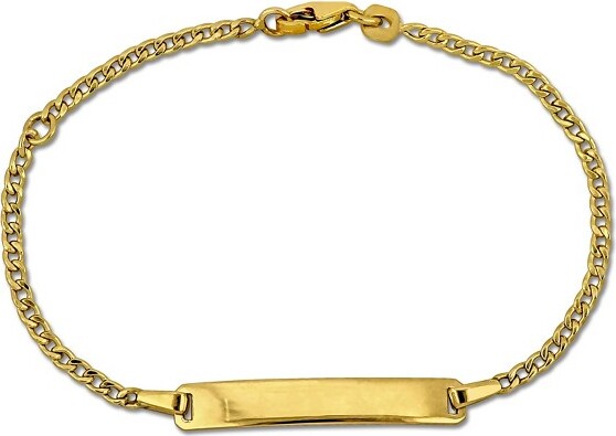Everly Jewelry EVERLYJEWELRY|14KYellowGold2mmCurbChainIDBracelet5.5inch