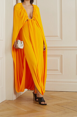 Proenza Schouler Cape-effect Gathered Jersey Maxi Dress - Yellow