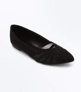 Thumbnail for your product : New Look Black Suedette Strappy Mesh Pointed Pumps