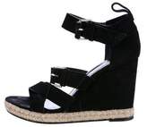 Thumbnail for your product : Balenciaga Jute-Accented Suede Wedge Sandals