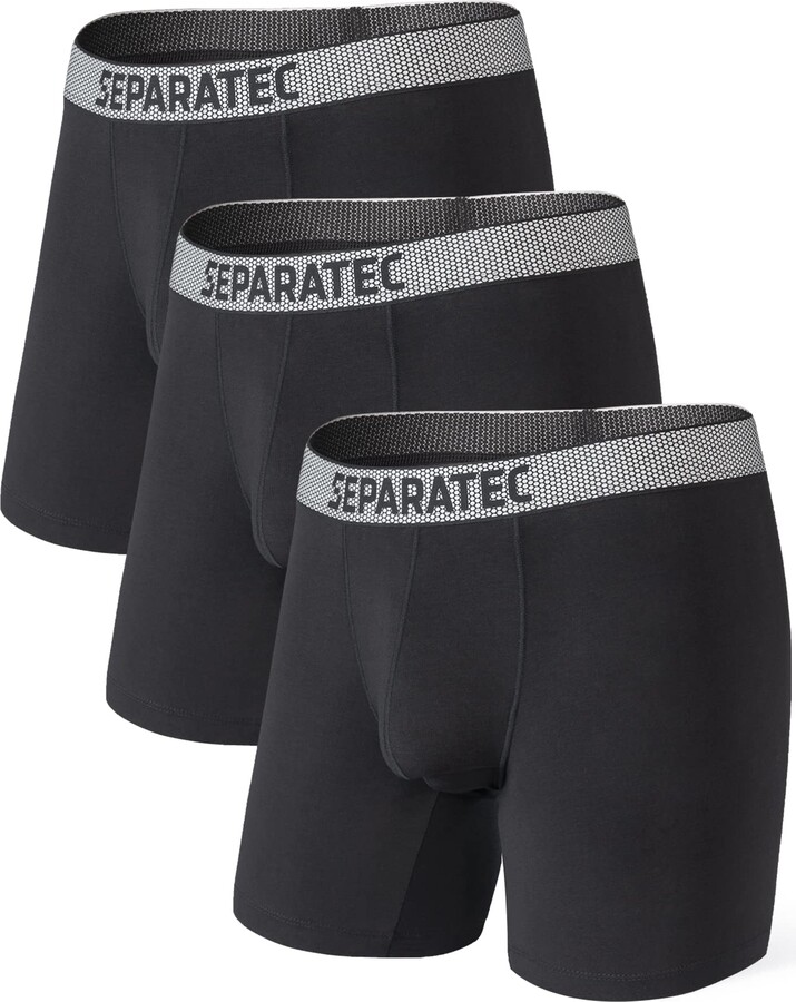 Separatec Men's Underwear 2.0 Single-Sided Moisture Transported Quick Dry  Boxer Briefs Cotton Micro Modal Breathable Dual Pouch Trunks 3 Pack -  ShopStyle