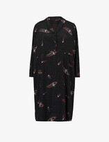 Thumbnail for your product : Beyond Retro Pre-loved 1950s galactic-print crepe midi dress