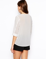 Thumbnail for your product : By Zoé Woven T-Shirt with Contrast Sheer Panels