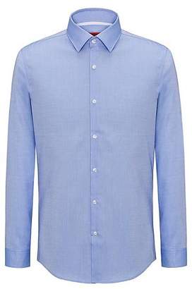 HUGO BOSS Slim-fit shirt in easy-iron cotton with internal contrasts