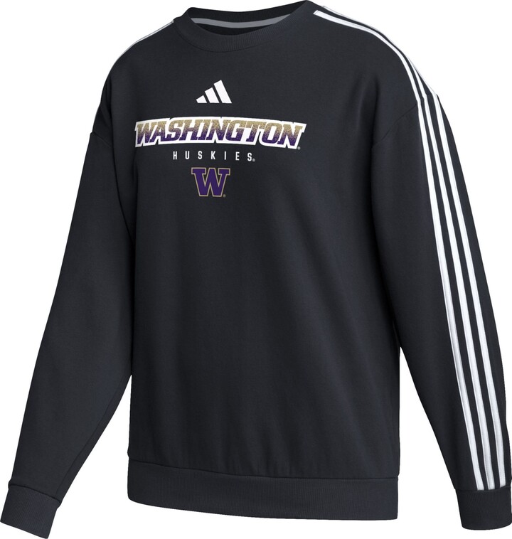 adidas Women's Washington Huskies Black Oversize Pullover Fleece Hoodie, Small