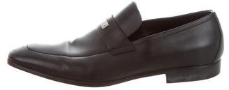 Gucci Leather Square-Toe Loafers