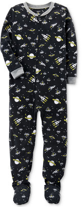Carter's 1-Pc. Space-Print Glow-In-The-Dark Footed Fleece Pajamas, Little Boys (4-7) and Big Boys (8-20)