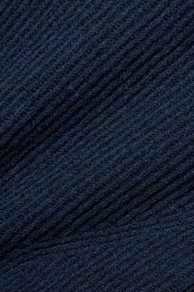 Rag & Bone Sunny Ribbed Cotton-blend Midi Dress - Midnight blue