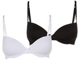 Thumbnail for your product : New Look Teens 2 Pack Black and White Soft Wired Bras