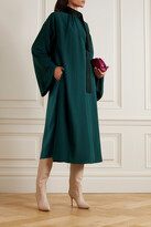 Thumbnail for your product : Roksanda Ersa Grosgrain-trimmed Silk-crepe Midi Dress - Teal