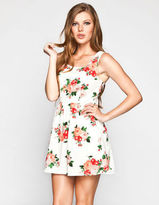 Thumbnail for your product : Full Tilt Floral Print Lattice Back Dress