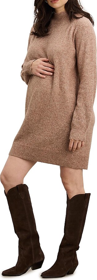 Hatch Collection The Cozy Pointelle Poise Mini Maternity Dress
