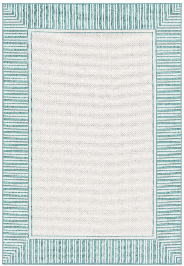 Livabliss Alfresco Alf-9680 Teal 6' x 9' Area Rug Indoor/Outdoor