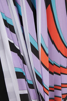 Thumbnail for your product : Emilio Pucci Asymmetric Printed Crepe De Chine-paneled Crepe-jersey Midi Dress