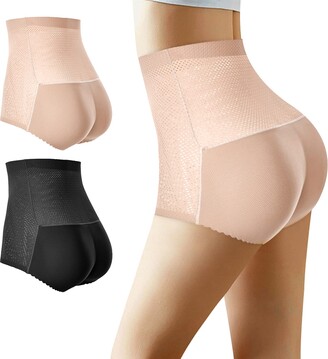 2 Pack Women's High Waist Tummy Control Shapewear Waist Cincher Girdle Thong  Panties Hip Lifter Seamless Body Shaper Underwear 