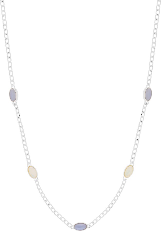 Estella Bartlett Moonstone & Blue Lace Agate Chain Necklace