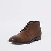 Thumbnail for your product : River Island Dark brown lace up chukka boot