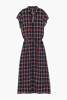 Thumbnail for your product : Rag & Bone Sybil Cutout Checked Cotton-gauze Midi Dress