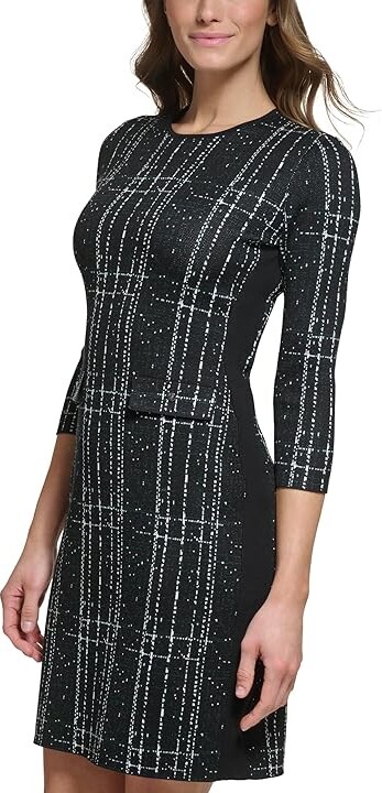 DKNY Long Sleeve Sheath Sweaterdress Women's Dress Pine : XL, Polyester/Rayon