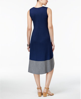 Style&Co. Style & Co Style & Co Petite Colorblocked High-Low Dress, Created for Macy's