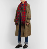 Thumbnail for your product : Gucci Logo-Print Checked Wool And Cashmere-Blend Scarf