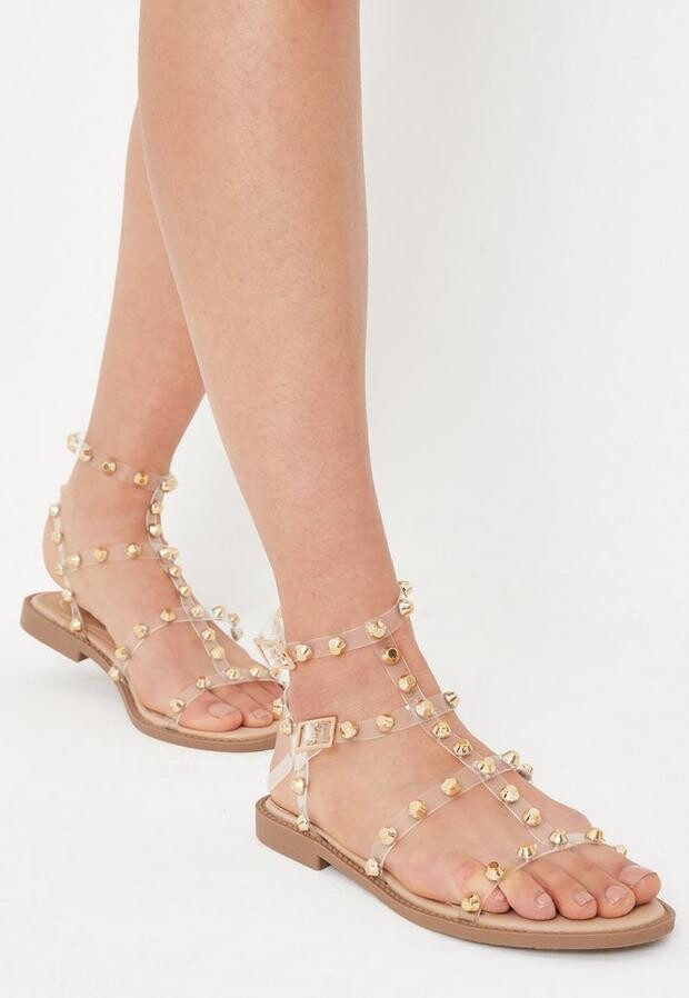 amaryl studded clear sandal