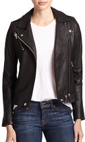 Thumbnail for your product : IRO Ribbed Knit-Paneled Leather Motorcycle Jacket