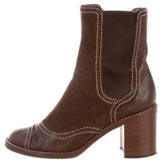 Dolce & Gabbana Round-Toe Ankle Booties Brown Round-Toe Ankle Booties