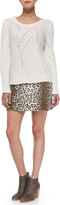 Thumbnail for your product : Milly Pull-On Leopard Miniskirt