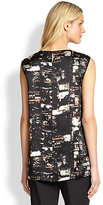 Thumbnail for your product : Lafayette 148 New York Silk Fierra Cityscape-Print Blouse
