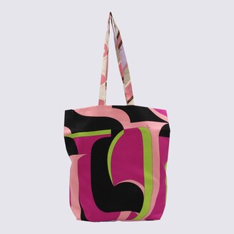 Emilio Pucci Pink And Multicolour Canvas Tote Bag