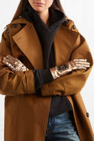 Thumbnail for your product : Gucci Embroidered Metallic Leather Gloves - Gold