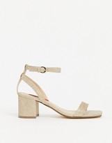 Thumbnail for your product : London Rebel mid heel sandal in gold