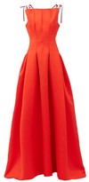 Thumbnail for your product : Maison Rabih Kayrouz High-neck Pleated Faille Gown - Red