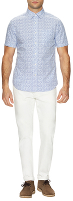 Jack Spade Clift Short Sleeve Point Collar Floral Sportshirt