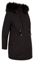 Thumbnail for your product : New Look Maternity Black Faux Fur Trim Hooded Parka