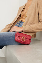 Thumbnail for your product : Gucci Gg Marmont Super Mini Quilted Leather Shoulder Bag - Red - one size