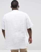 Thumbnail for your product : Tommy Hilfiger Plus Linen Shirt Short Sleeve Slim Fit In White