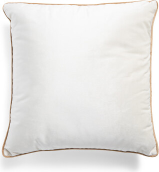 20x20 Velvet Contrast Corded Edging Pillow | Polyester
