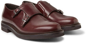 Brunello Cucinelli Leather Monk-Strap Shoes - Men - Burgundy